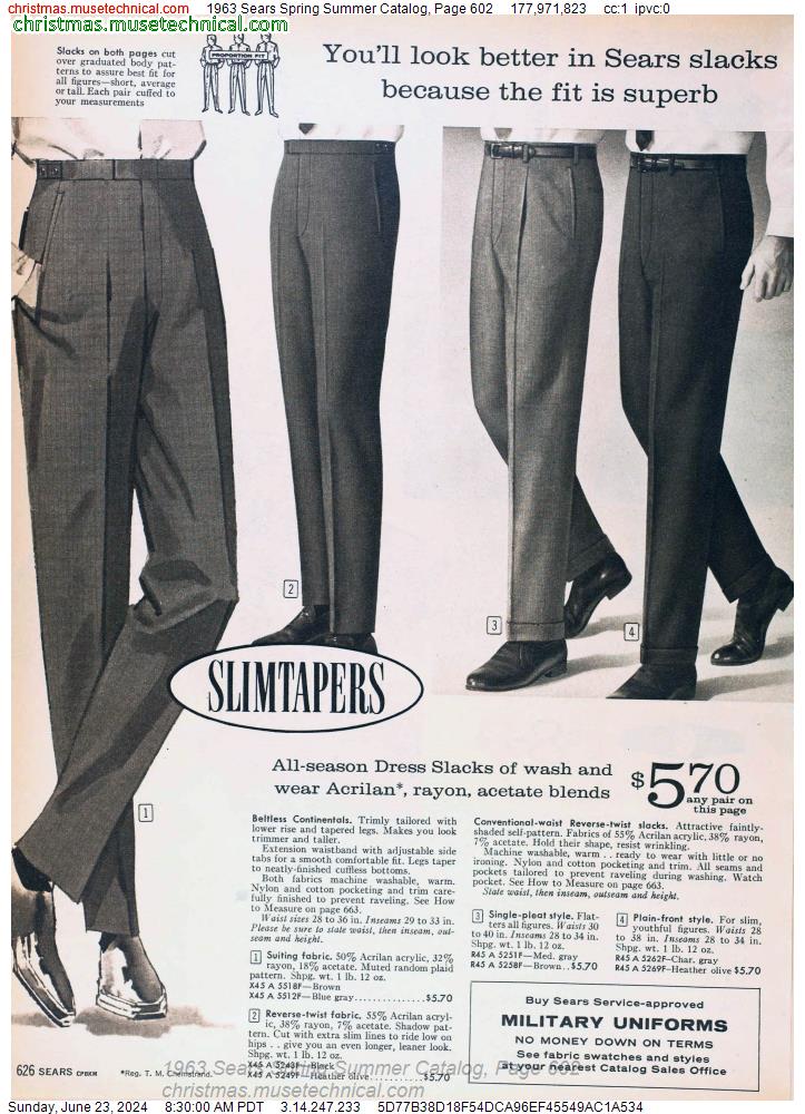1963 Sears Spring Summer Catalog, Page 602