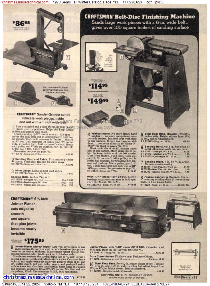 1973 Sears Fall Winter Catalog, Page 713