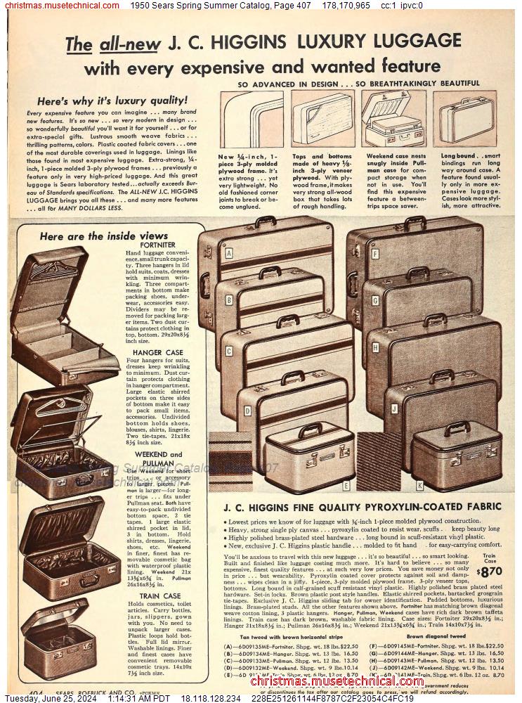 1950 Sears Spring Summer Catalog, Page 407
