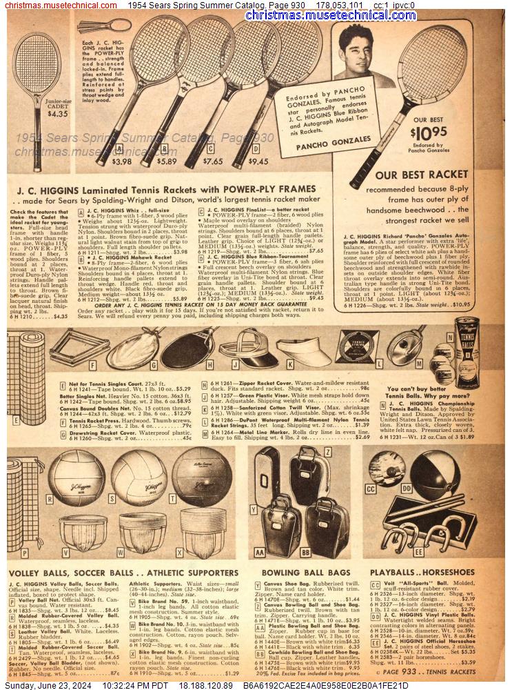1954 Sears Spring Summer Catalog, Page 930