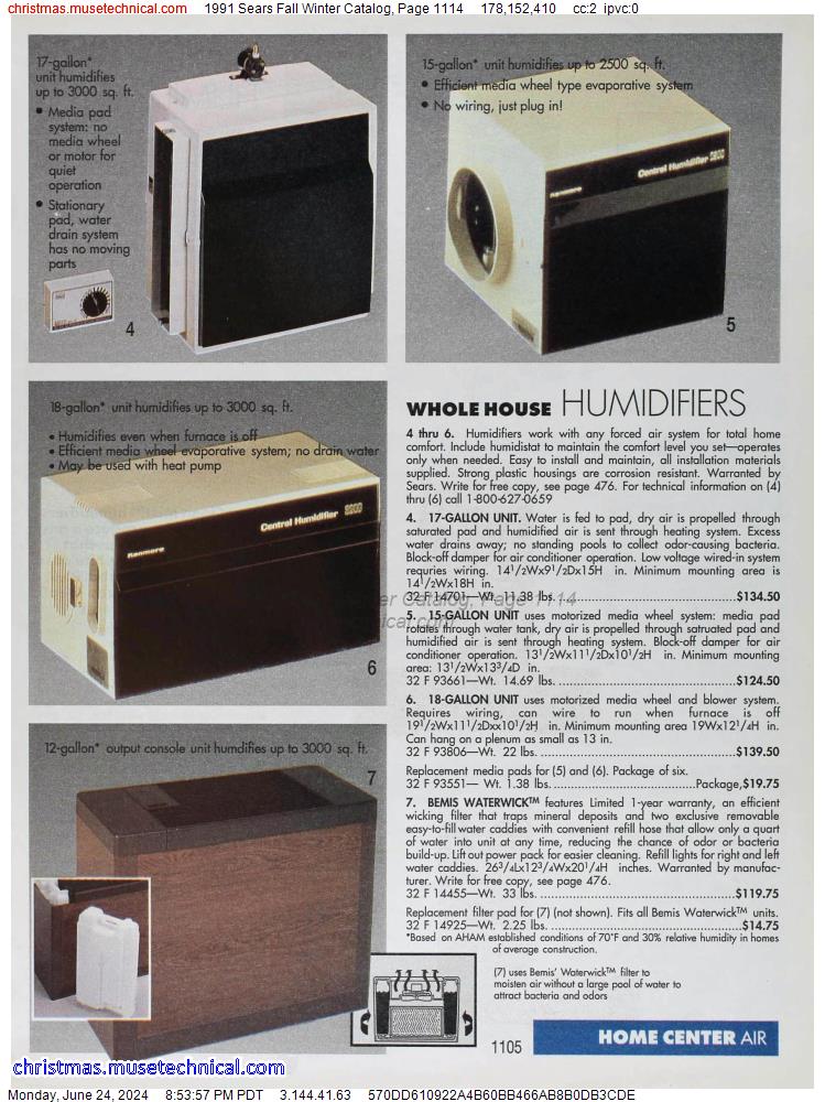 1991 Sears Fall Winter Catalog, Page 1114