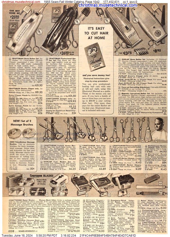 1955 Sears Fall Winter Catalog, Page 1042
