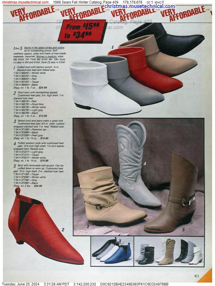 1986 Sears Fall Winter Catalog, Page 409