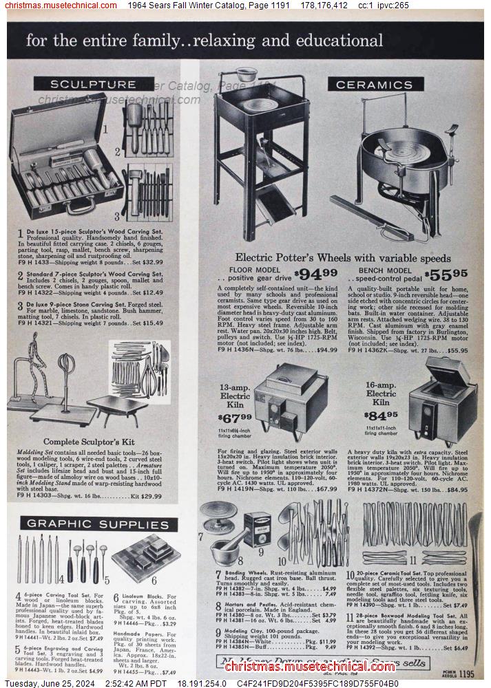 1964 Sears Fall Winter Catalog, Page 1191