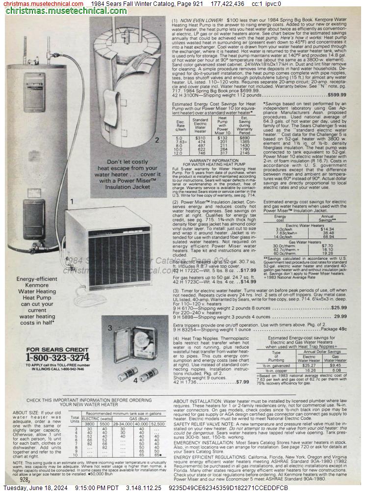 1984 Sears Fall Winter Catalog, Page 921