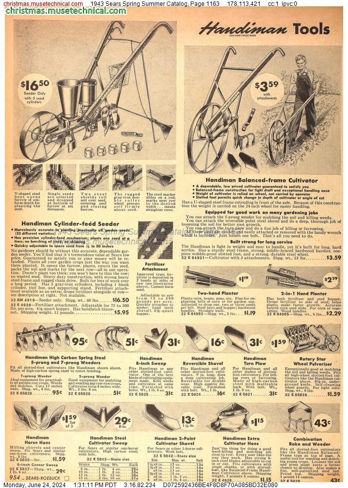 1943 Sears Spring Summer Catalog, Page 1163
