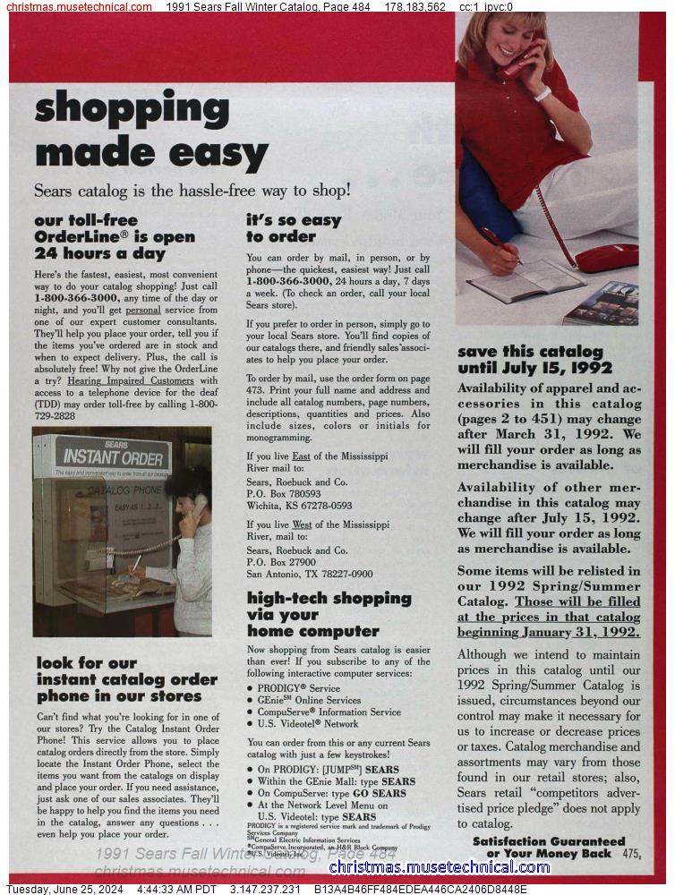 1991 Sears Fall Winter Catalog, Page 484