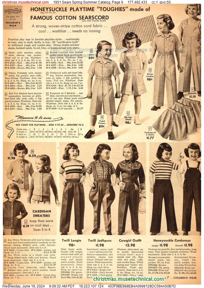 1951 Sears Spring Summer Catalog, Page 9