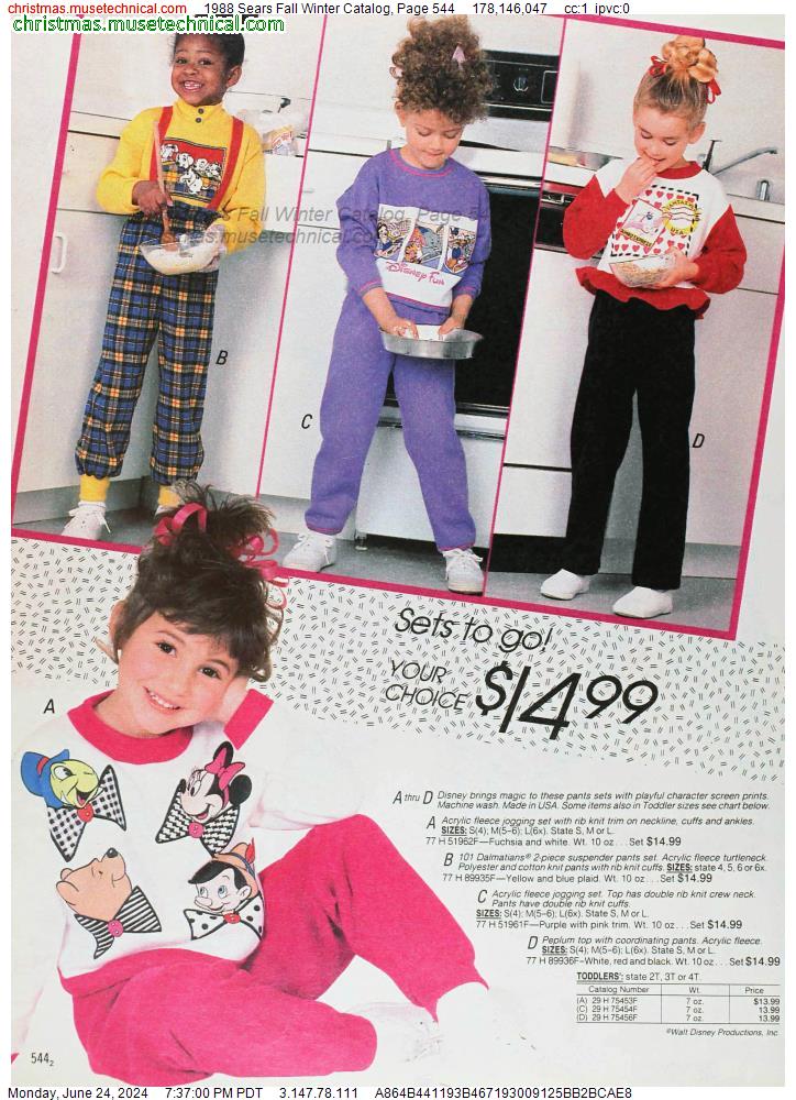 1988 Sears Fall Winter Catalog, Page 544