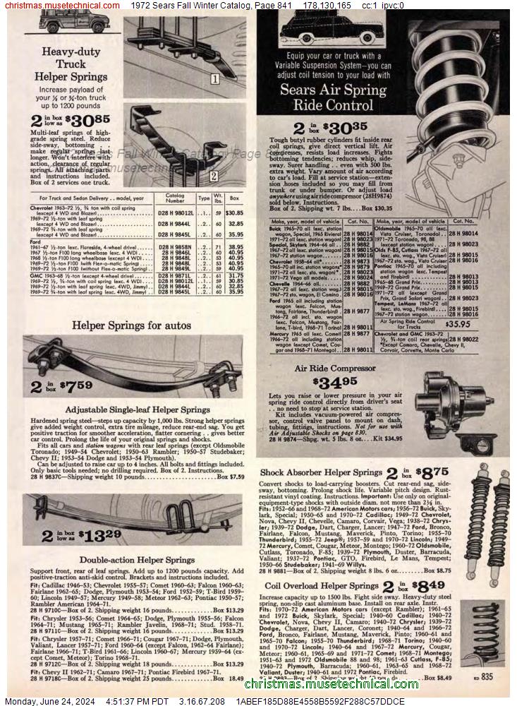 1972 Sears Fall Winter Catalog, Page 841