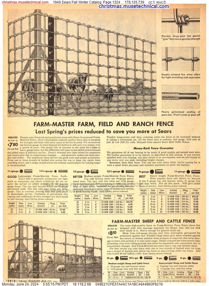 1949 Sears Fall Winter Catalog, Page 1324