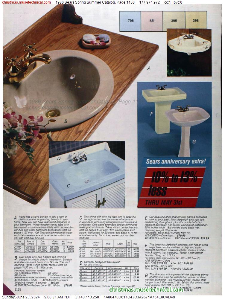 1986 Sears Spring Summer Catalog, Page 1156