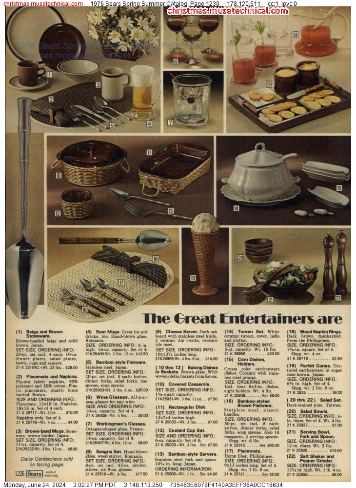 1976 Sears Spring Summer Catalog, Page 1230