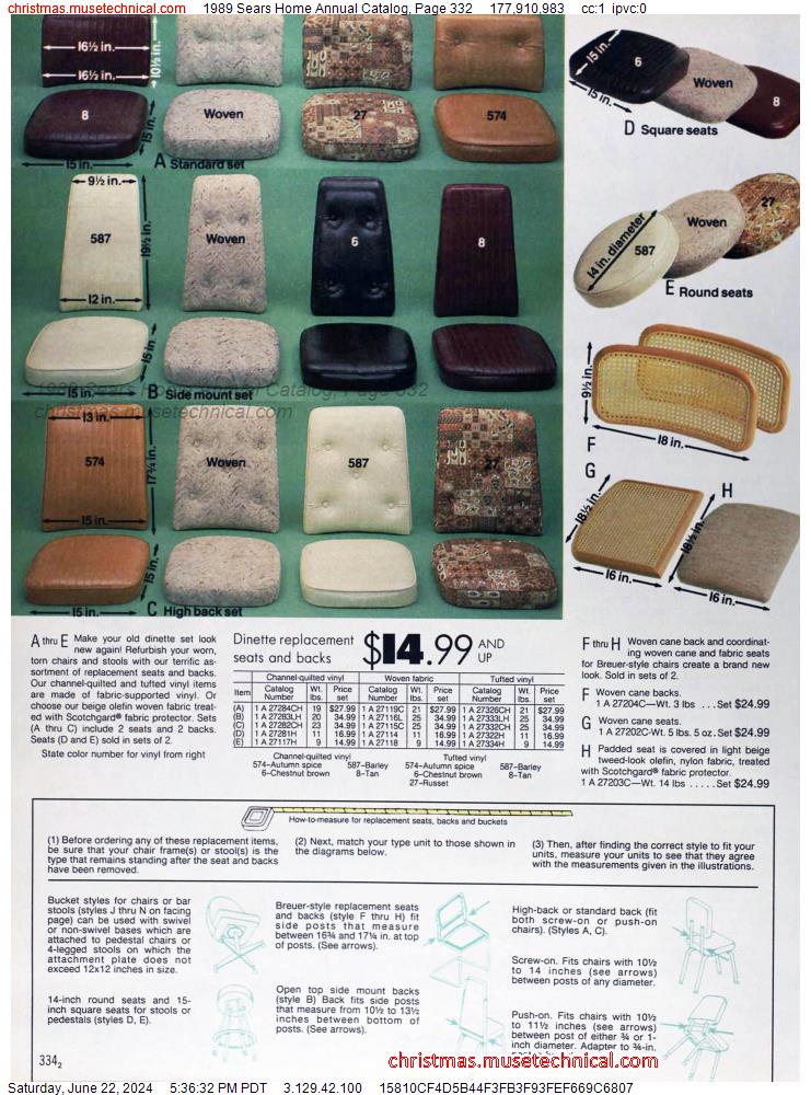 1989 Sears Home Annual Catalog, Page 332