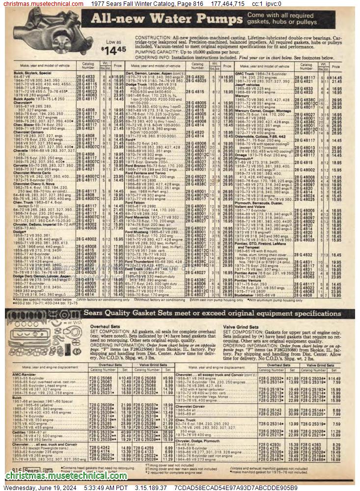 1977 Sears Fall Winter Catalog, Page 816