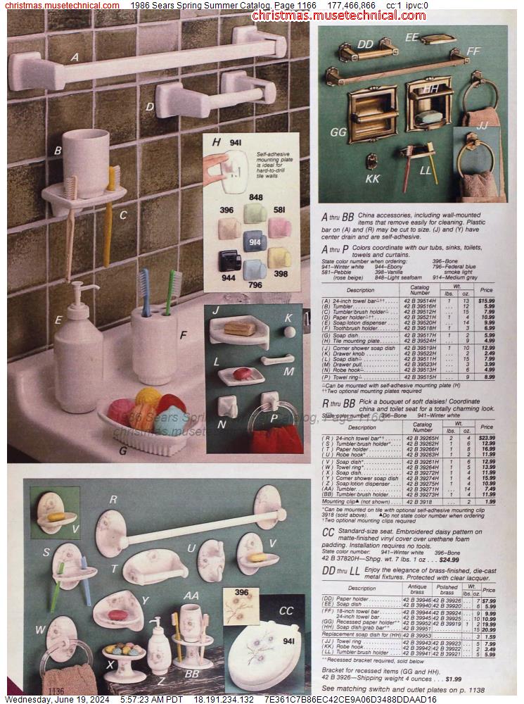 1986 Sears Spring Summer Catalog, Page 1166