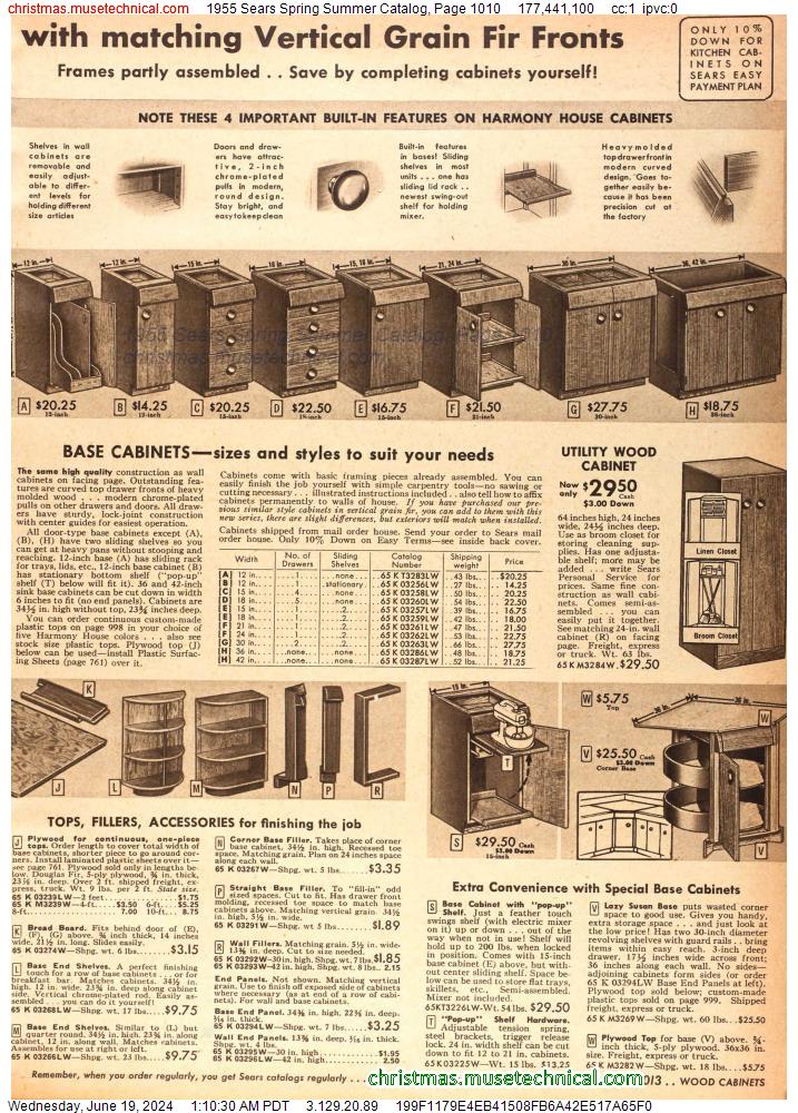 1955 Sears Spring Summer Catalog, Page 1010
