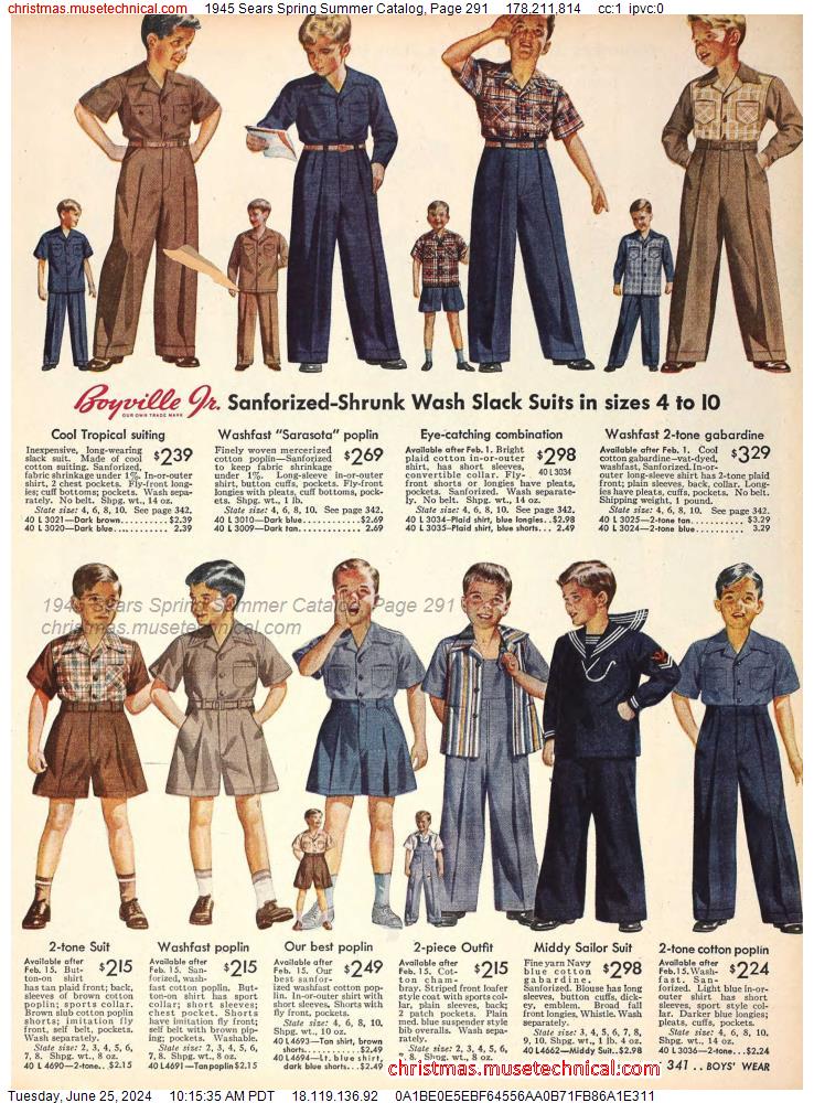 1945 Sears Spring Summer Catalog, Page 291