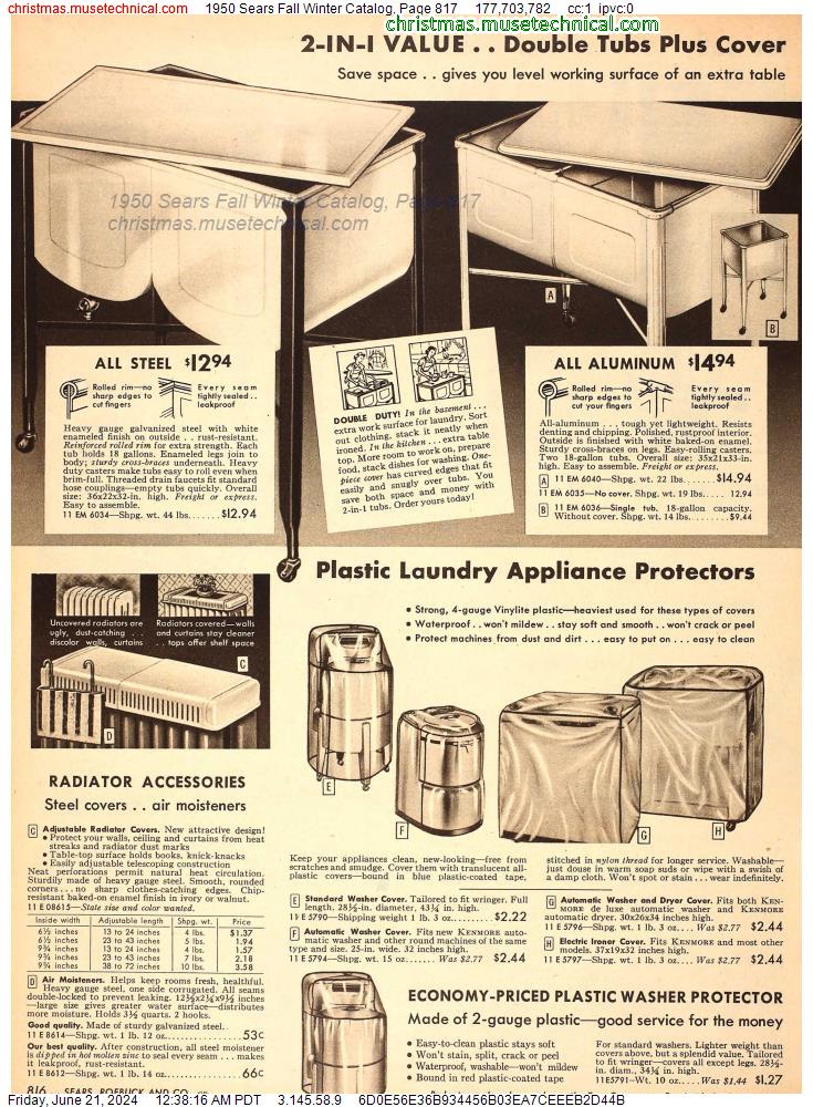 1950 Sears Fall Winter Catalog, Page 817