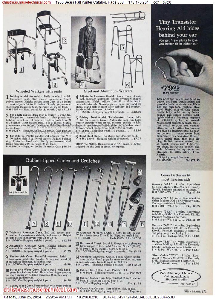 1966 Sears Fall Winter Catalog, Page 868