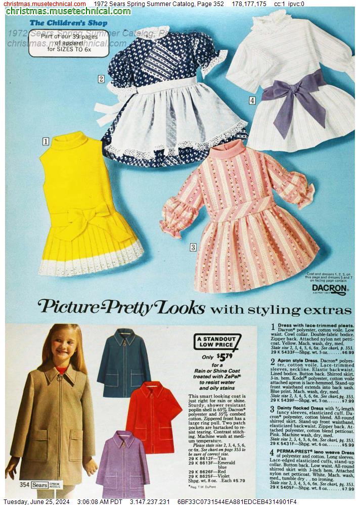 1972 Sears Spring Summer Catalog, Page 352