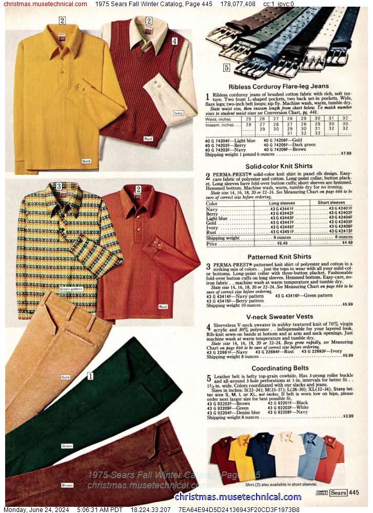 1975 Sears Fall Winter Catalog, Page 445