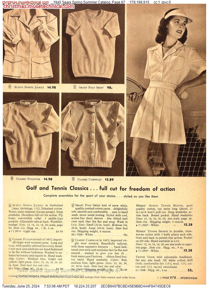 1945 Sears Spring Summer Catalog, Page 67