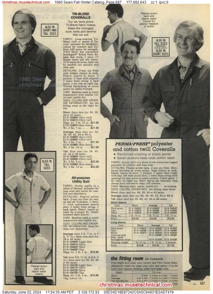 1980 Sears Fall Winter Catalog, Page 687