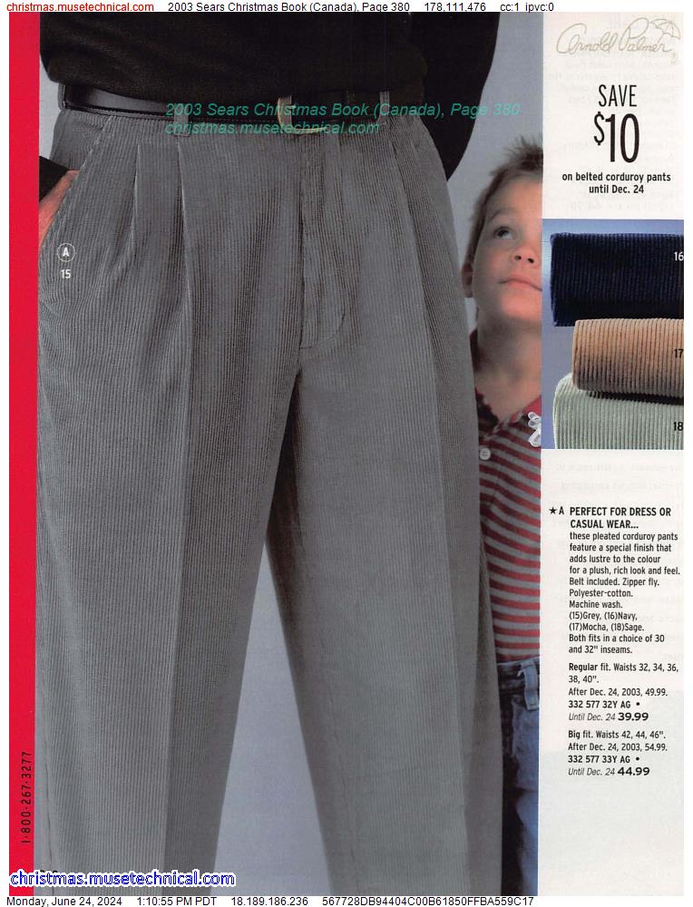 2003 Sears Christmas Book (Canada), Page 380