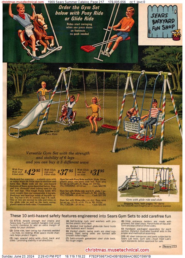 1969 Sears Summer Catalog, Page 217