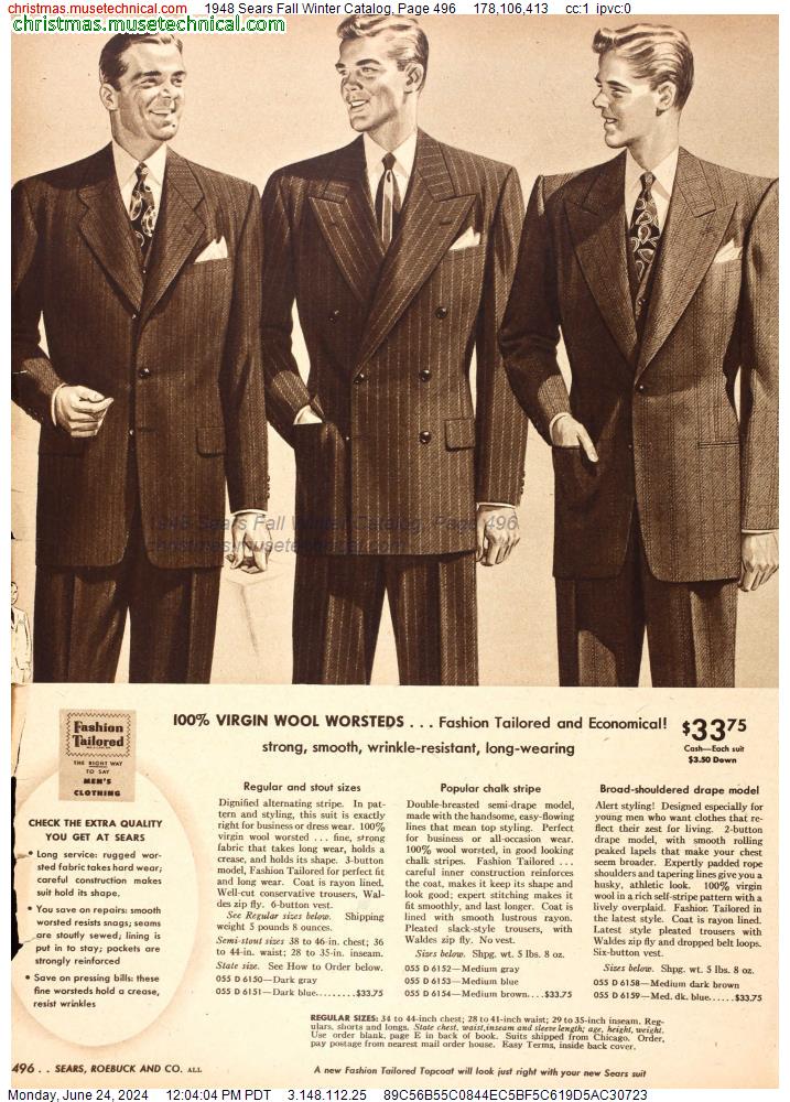 1948 Sears Fall Winter Catalog, Page 496