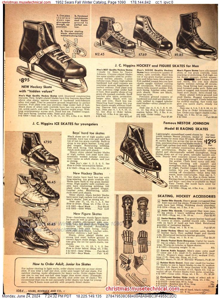 1952 Sears Fall Winter Catalog, Page 1090