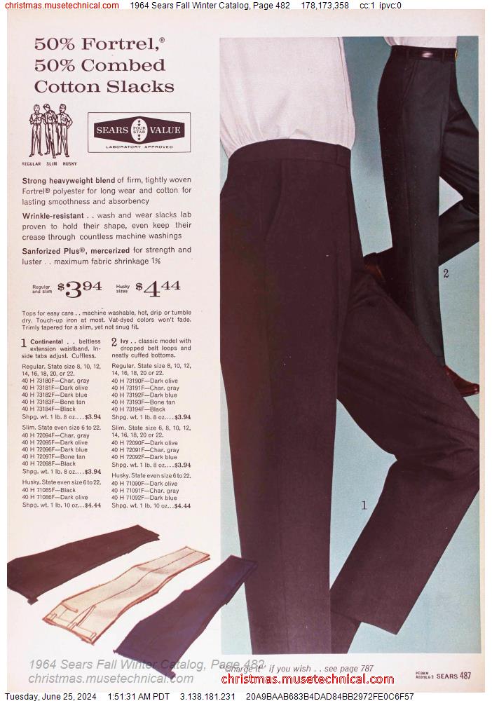1964 Sears Fall Winter Catalog, Page 482