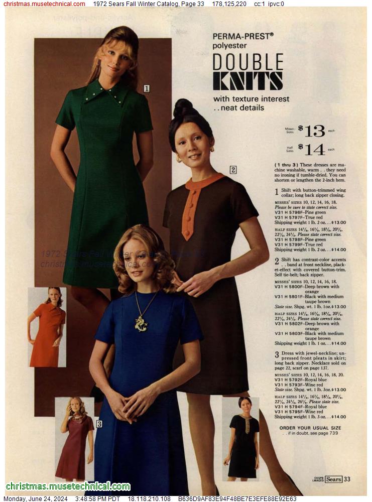 1972 Sears Fall Winter Catalog, Page 33