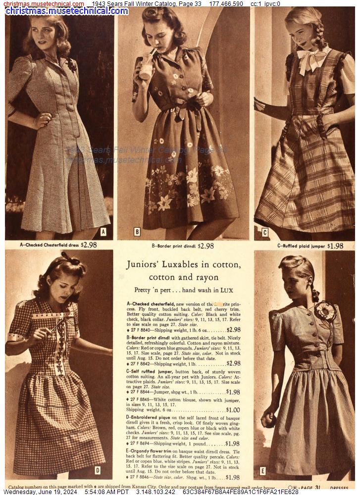1943 Sears Fall Winter Catalog, Page 33