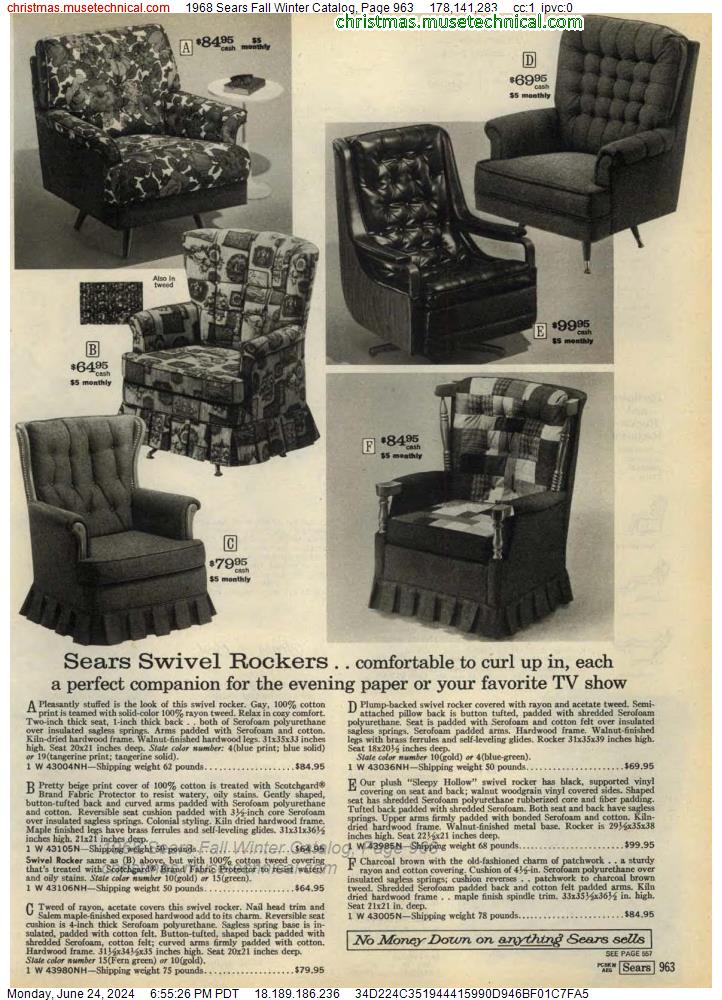 1968 Sears Fall Winter Catalog, Page 963