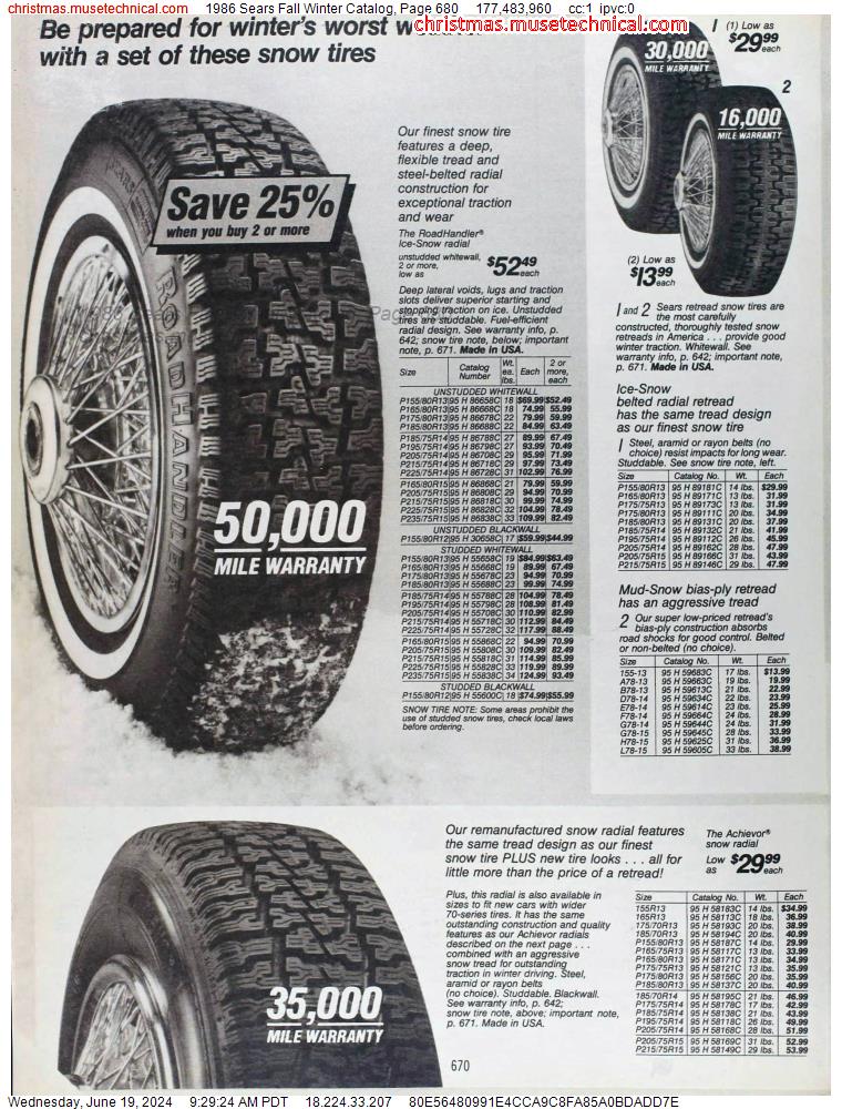 1986 Sears Fall Winter Catalog, Page 680