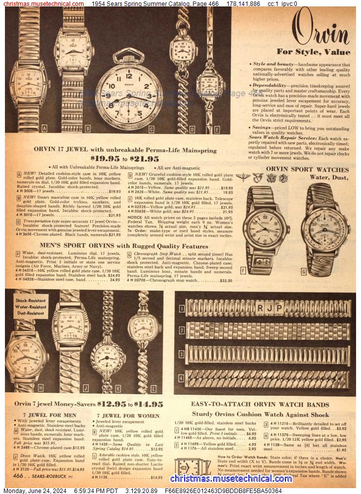 1954 Sears Spring Summer Catalog, Page 466