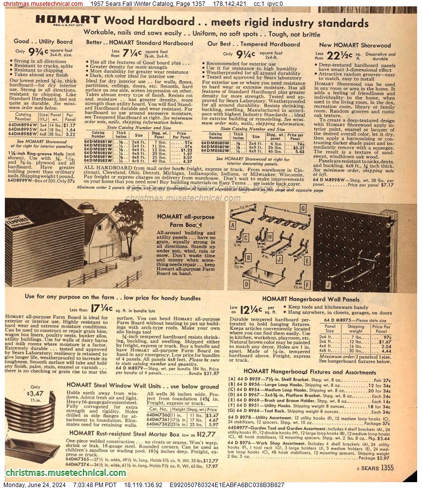 1957 Sears Fall Winter Catalog, Page 1357