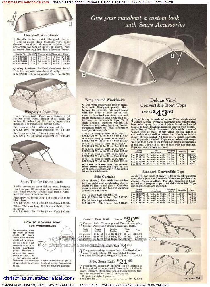 1969 Sears Spring Summer Catalog, Page 745