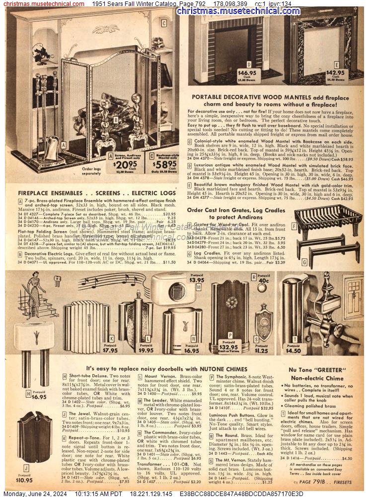 1951 Sears Fall Winter Catalog, Page 792