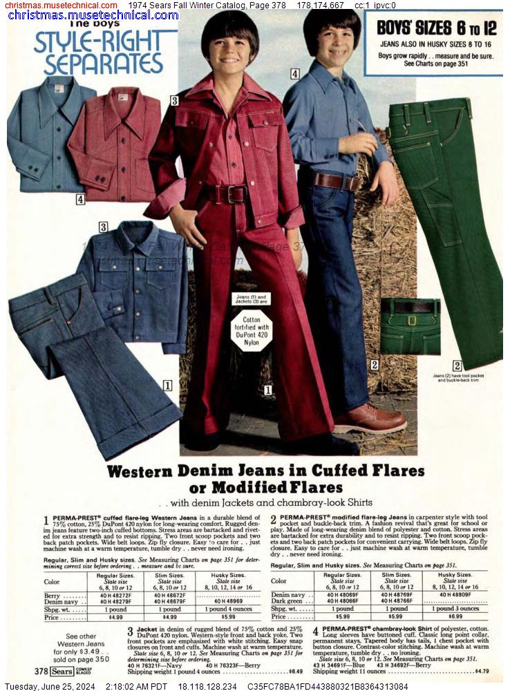1974 Sears Fall Winter Catalog, Page 378