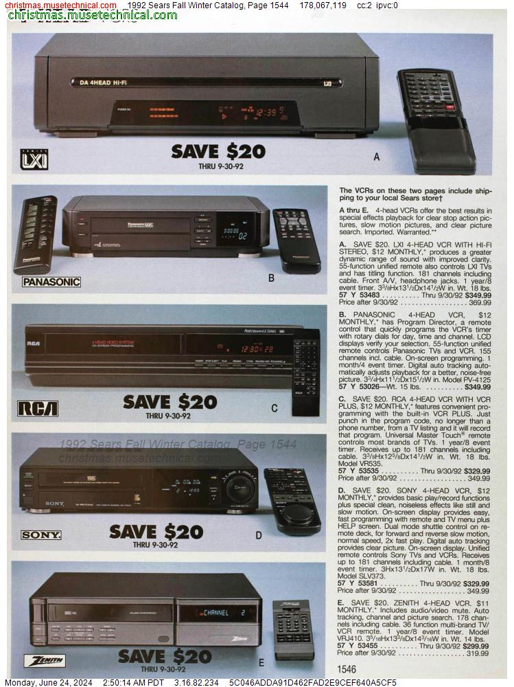 1992 Sears Fall Winter Catalog, Page 1544