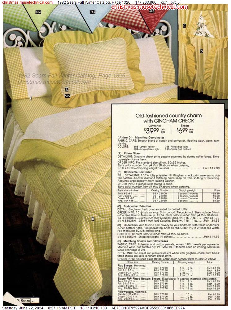 1982 Sears Fall Winter Catalog, Page 1326