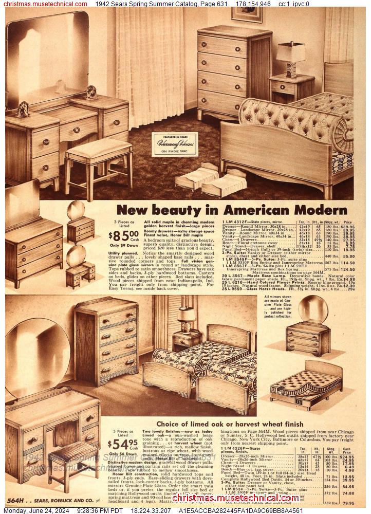 1942 Sears Spring Summer Catalog, Page 631