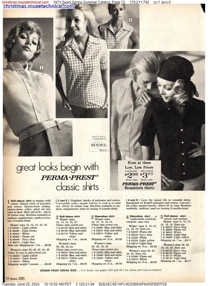 1971 Sears Spring Summer Catalog, Page 72
