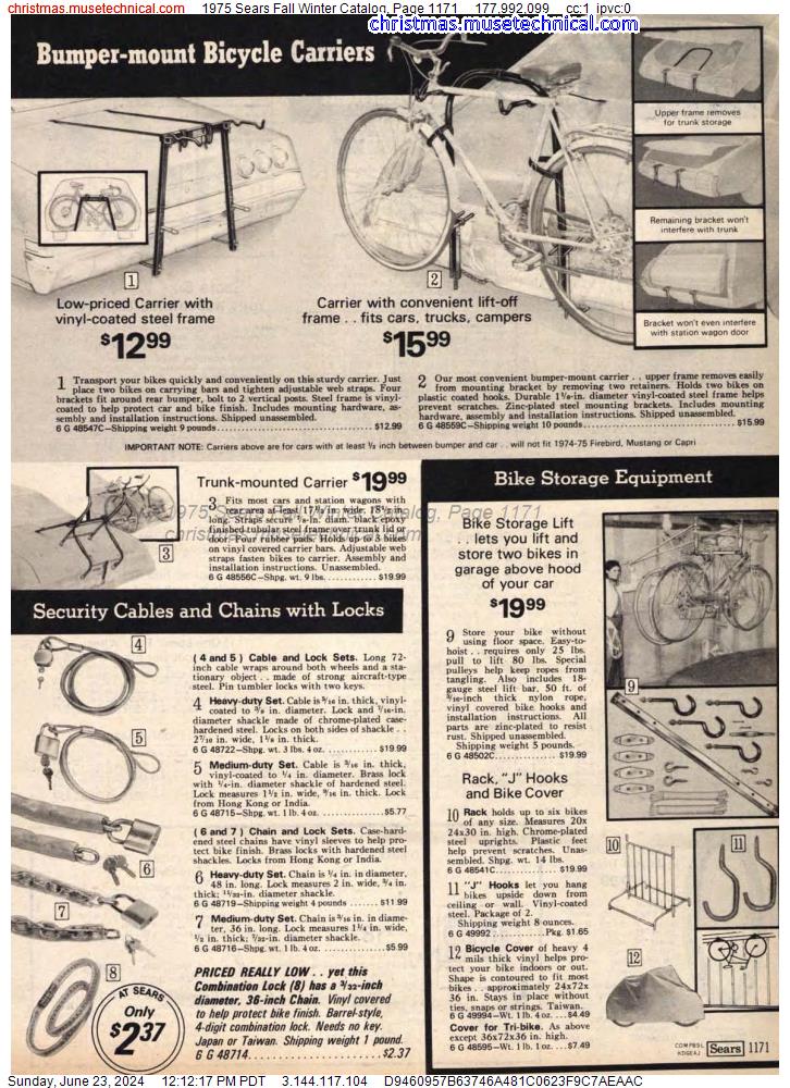 1975 Sears Fall Winter Catalog, Page 1171