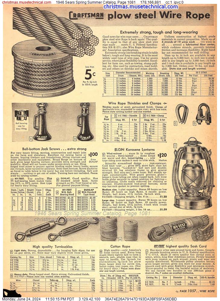 1946 Sears Spring Summer Catalog, Page 1081