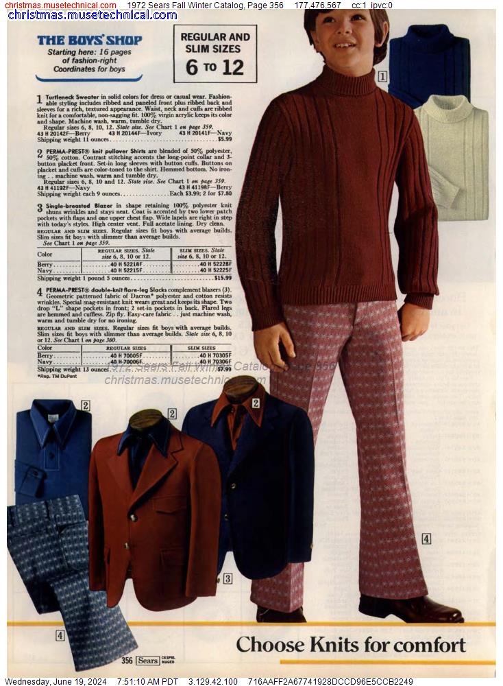 1972 Sears Fall Winter Catalog, Page 356