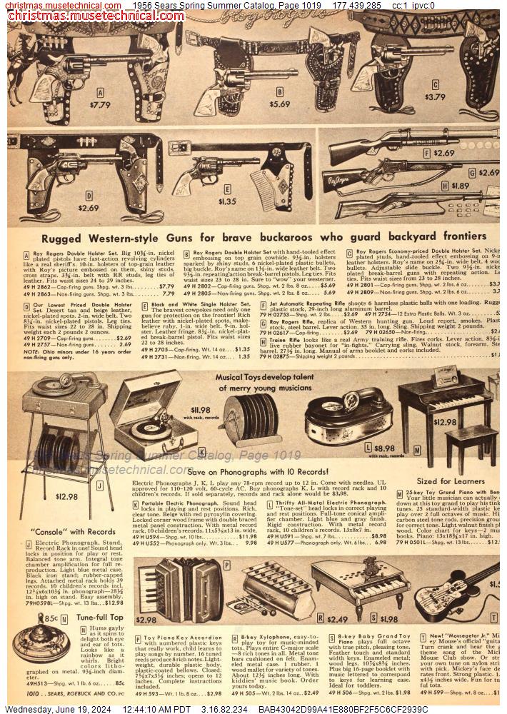 1956 Sears Spring Summer Catalog, Page 1019